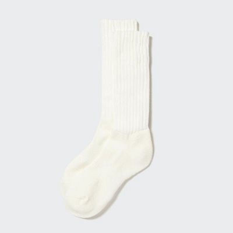 Calcetines Uniqlo HEATTECH Acanalado Pile Mujer Blancas | 361204_PE