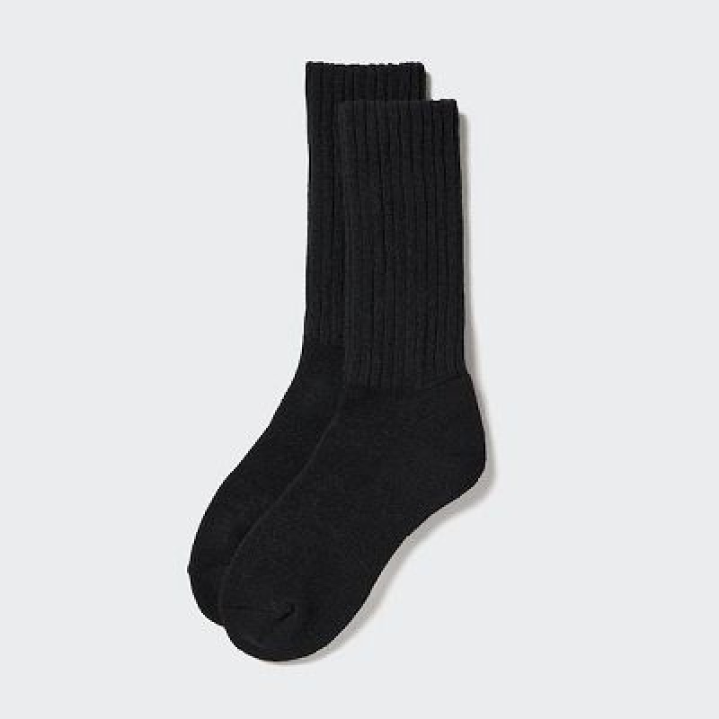 Calcetines Uniqlo HEATTECH Acanalado Pile Mujer Negras | 521673_PE