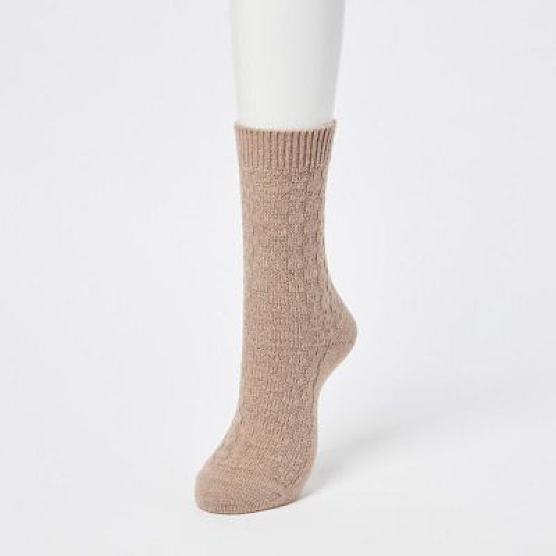 Calcetines Uniqlo HEATTECH Cable Mujer Blancas | 319502_PE