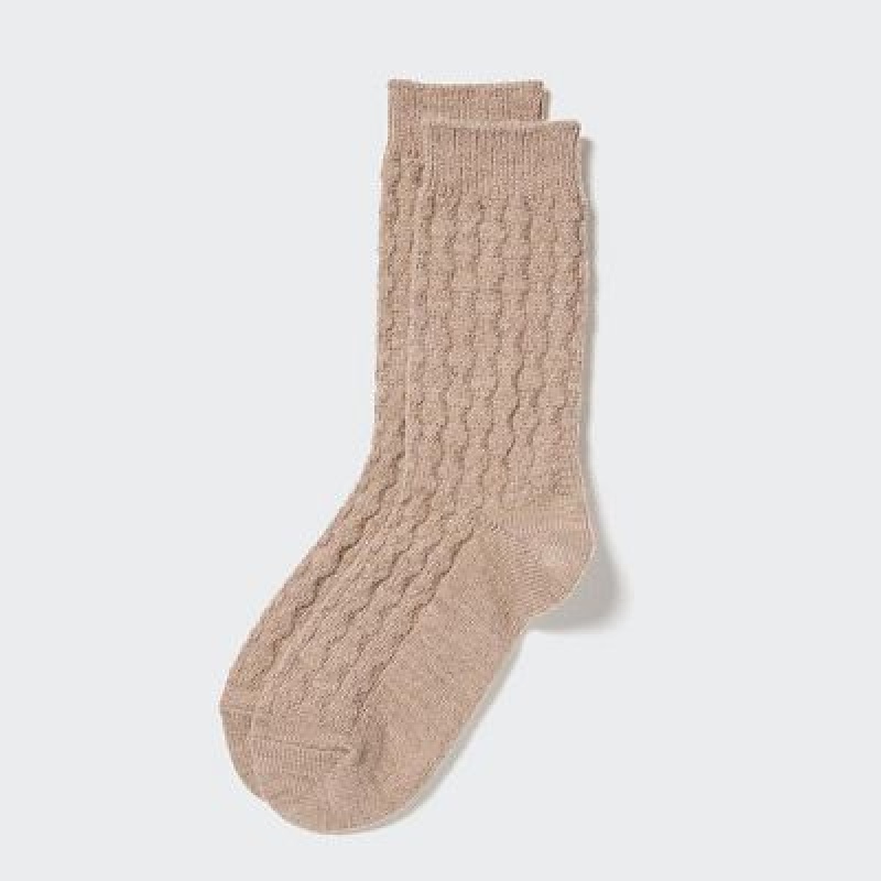 Calcetines Uniqlo HEATTECH Cable Mujer Beige | 435209_PE