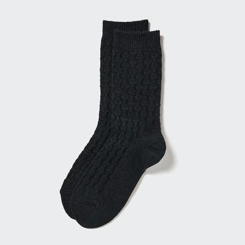 Calcetines Uniqlo HEATTECH Cable Mujer Negras | 425169_PE