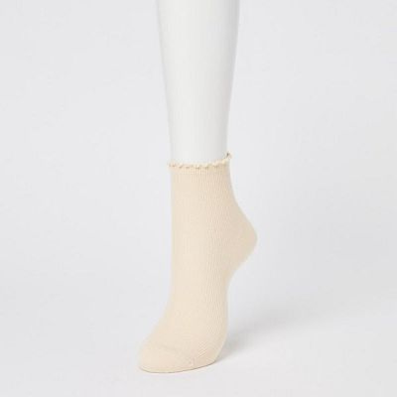 Calcetines Uniqlo HEATTECH Crew Mellow Mujer Blancas | 456137_PE