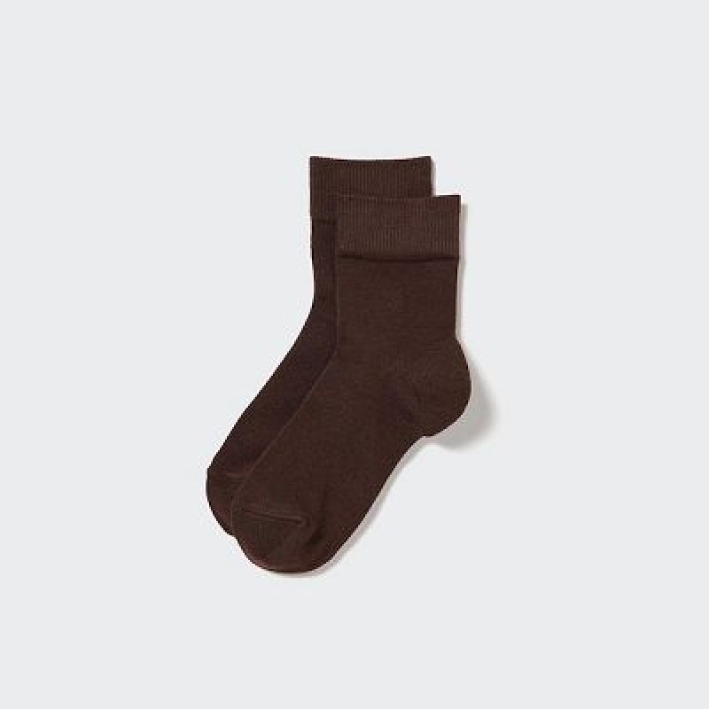 Calcetines Uniqlo HEATTECH Crew Relax Mujer Marrones | 861235_PE