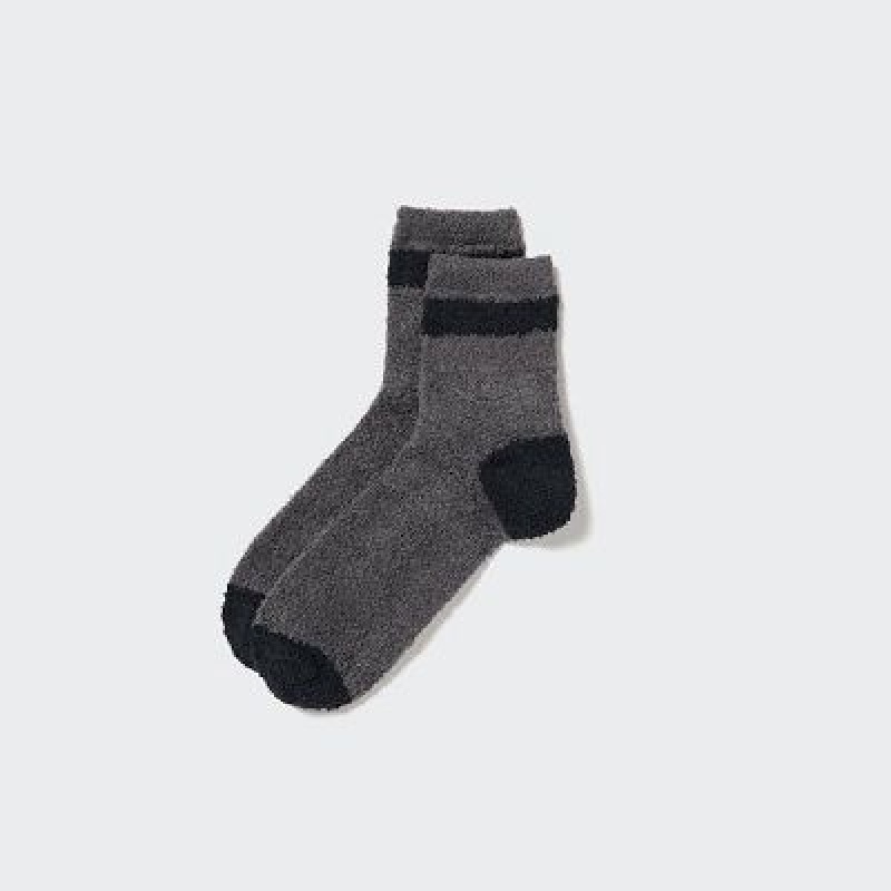 Calcetines Uniqlo HEATTECH Fluffy-Lined Half Hombre Gris | 248619_PE