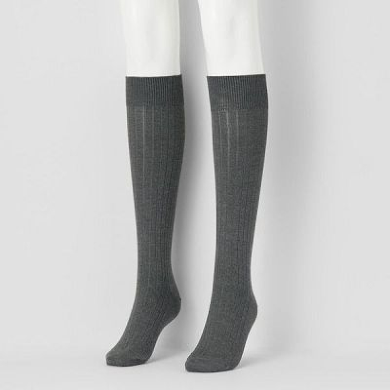 Calcetines Uniqlo HEATTECH Knee High Mujer Gris | 913056_PE