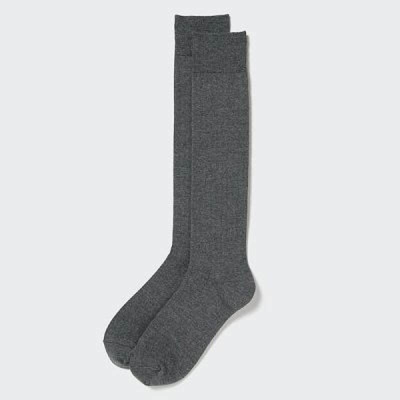 Calcetines Uniqlo HEATTECH Knee High Mujer Gris | 913056_PE