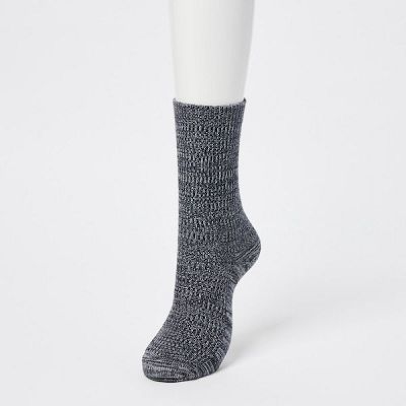 Calcetines Uniqlo HEATTECH Loose Acanalado Mujer Gris | 396827_PE