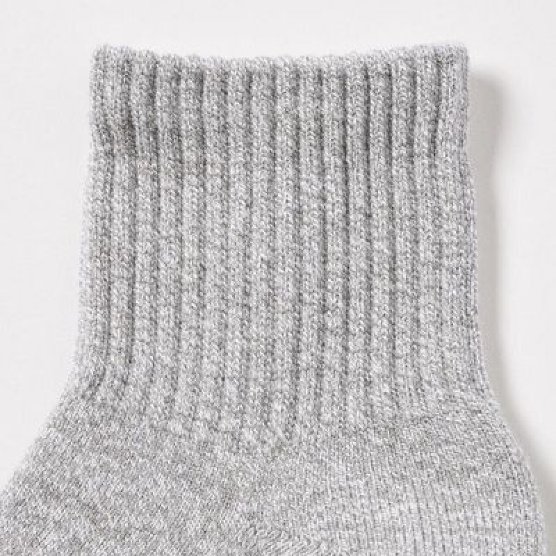 Calcetines Uniqlo HEATTECH Pile Half Hombre Gris | 519360_PE