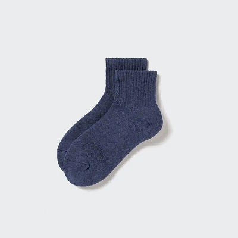 Calcetines Uniqlo HEATTECH Pile Half Hombre Azules | 916803_PE