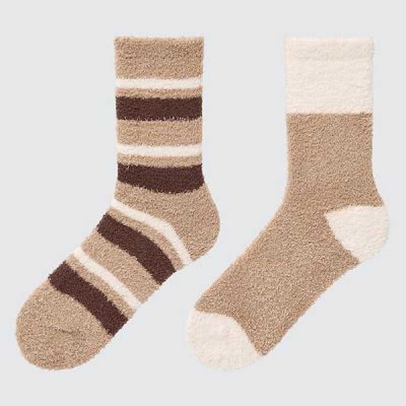 Calcetines Uniqlo HEATTECH Soft Fluffy Mujer Beige | 820357_PE