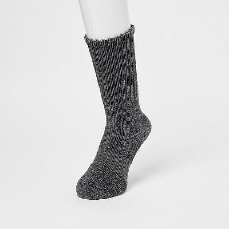 Calcetines Uniqlo HEATTECH Soft Pile Acanalado Hombre Gris | 917385_PE