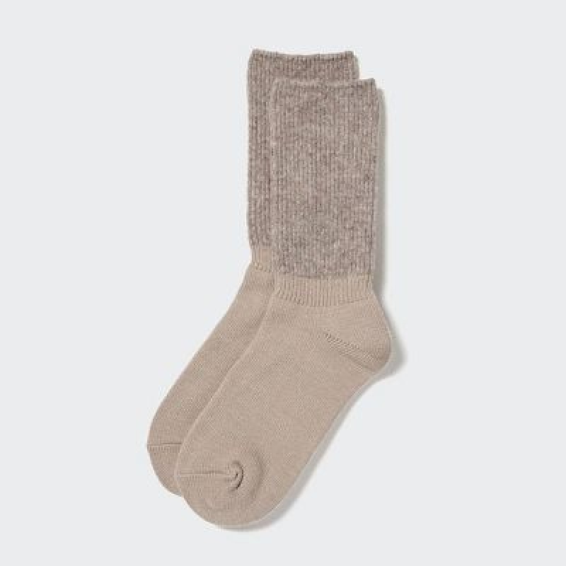 Calcetines Uniqlo HEATTECH Souffle Yarn Mujer Beige | 752803_PE