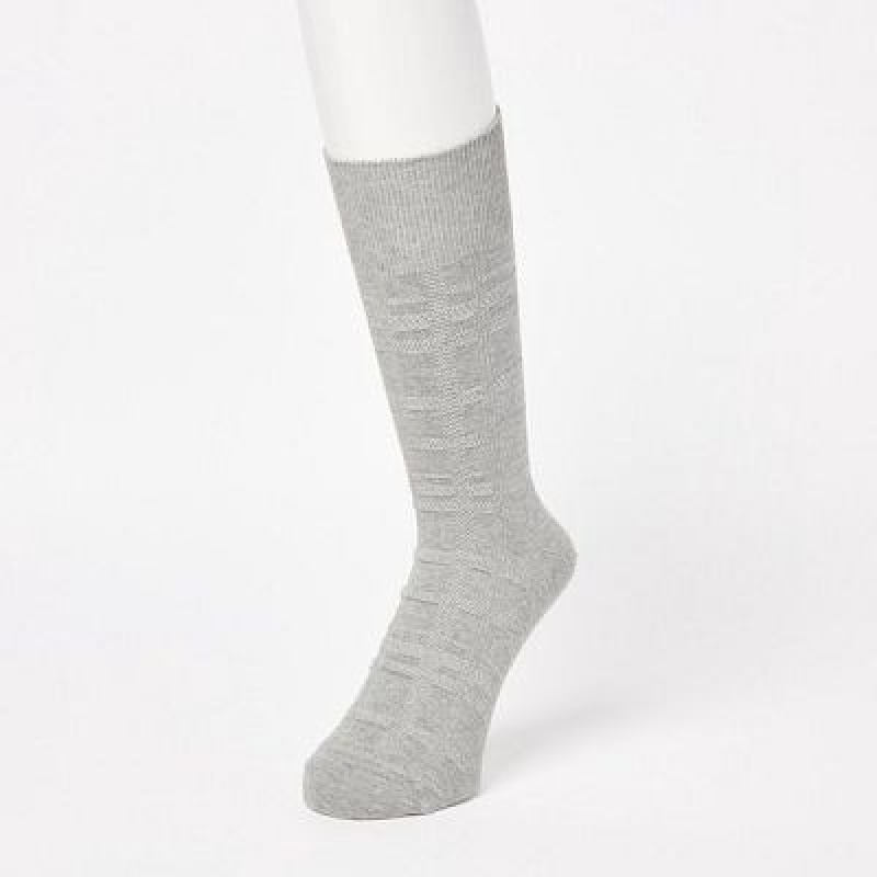 Calcetines Uniqlo Links Checked Hombre Gris | 19762_PE