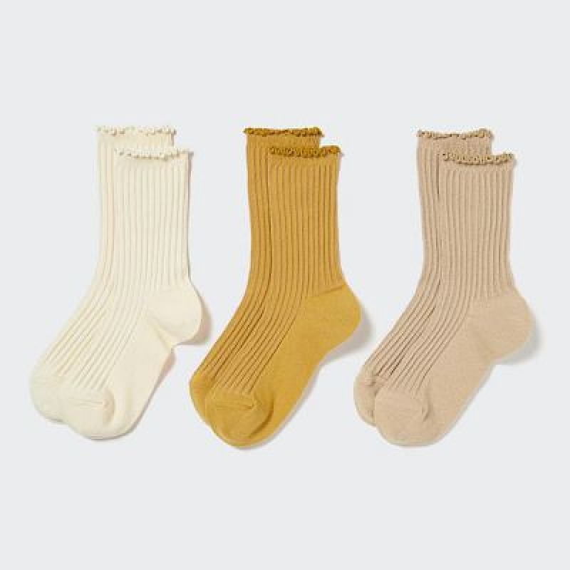 Calcetines Uniqlo Regular 3 Pack Niños Blancas | 245673_PE