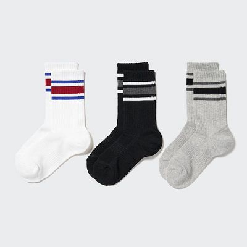 Calcetines Uniqlo Regular 3 Pack Niños Blancas | 729518_PE