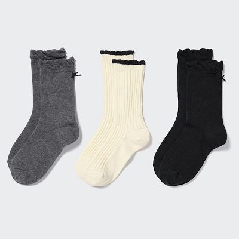 Calcetines Uniqlo Regular 3 Pack Niños Gris | 846219_PE