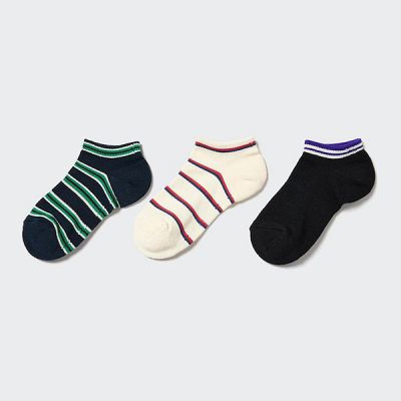 Calcetines Uniqlo Short 3 Pack Niños Azul Marino | 429683_PE