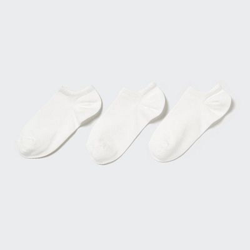 Calcetines Uniqlo Short (3 Pairs) Mujer Blancas | 942513_PE