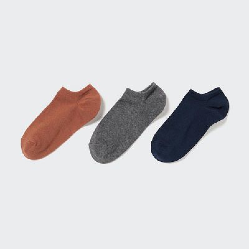 Calcetines Uniqlo Short (3 Pairs) Mujer Marrones | 301269_PE