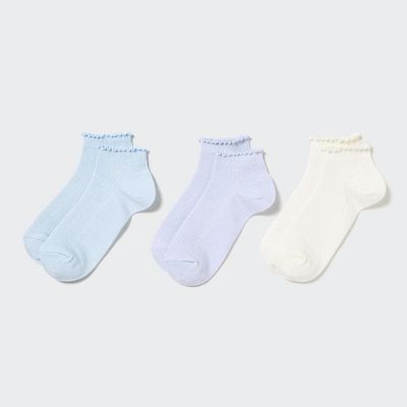 Calcetines Uniqlo Short (3 Pairs) Niños Azules | 529148_PE