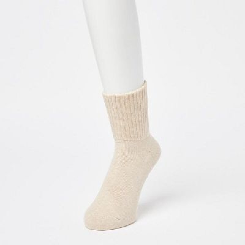 Calcetines Uniqlo Soft Pile Half Hombre Blancas | 792051_PE