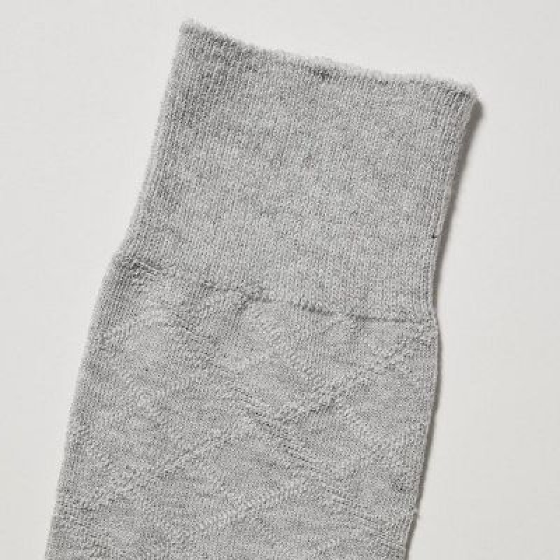 Calcetines Uniqlo Supima Cotton Links Checked Hombre Gris | 849132_PE