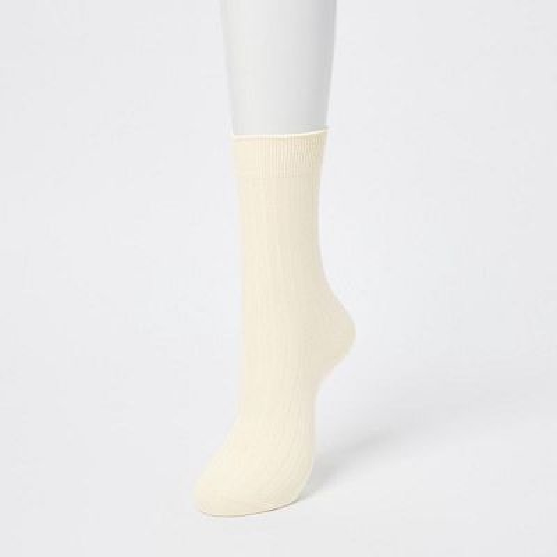 Calcetines Uniqlo Wide Acanalado (3 Pairs) Mujer Negras | 192037_PE