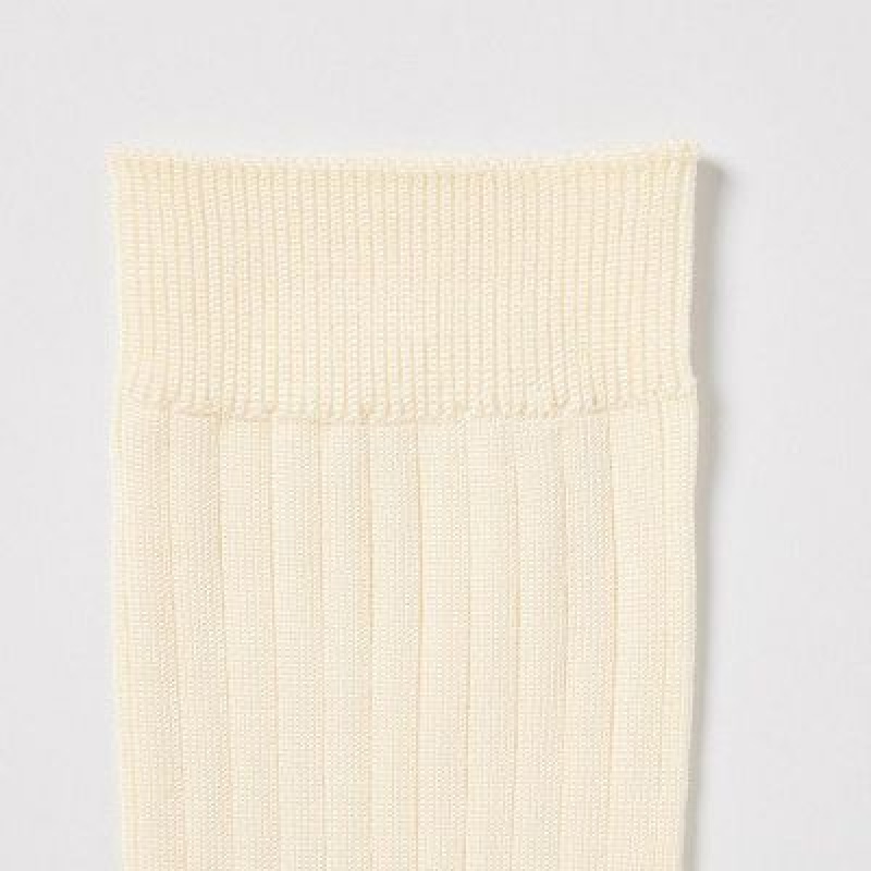 Calcetines Uniqlo Wide Acanalado (3 Pairs) Mujer Natural | 296371_PE