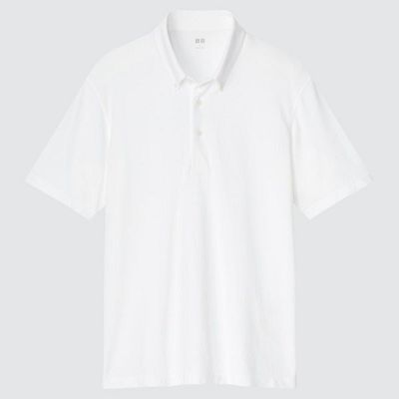 Camisa Polo Uniqlo AIRism Pique Short-Sleeve Hombre Azules | 56289_PE