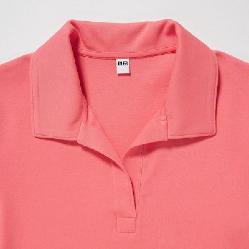 Camisa Polo Uniqlo Cropped Skipper Short-Sleeve Mujer Rosas | 541296_PE