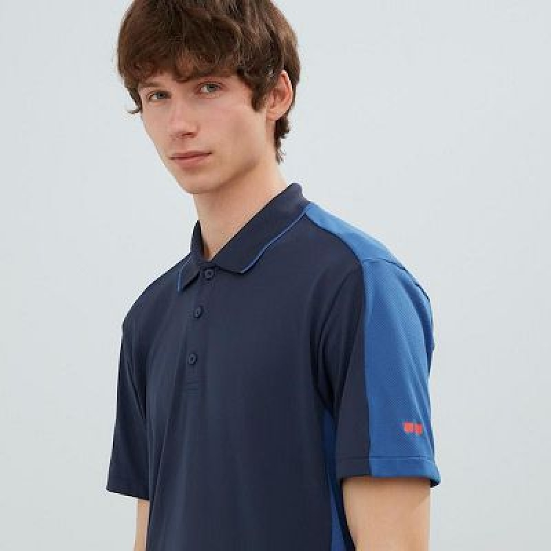 Camisa Polo Uniqlo DRY-EX Short-Sleeve Hombre Azul Marino | 56827_PE