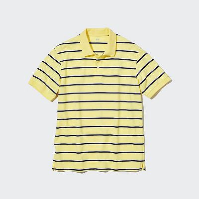 Camisa Polo Uniqlo Dry Pique A Rayas Short-Sleeve Mujer Blancas | 726093_PE