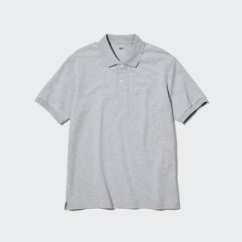 Camisa Polo Uniqlo Dry Pique Short-Sleeve Hombre Gris | 708251_PE