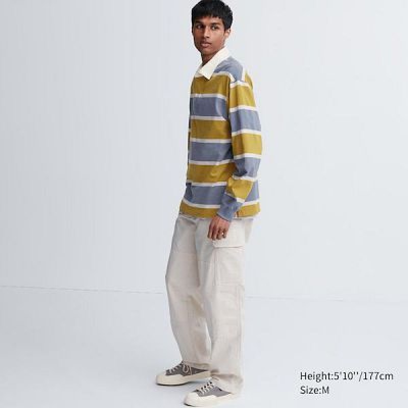 Camisa Polo Uniqlo Rugger Long-Sleeve Hombre Amarillo | 184950_PE