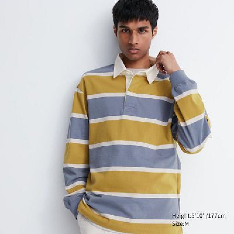 Camisa Polo Uniqlo Rugger Long-Sleeve Hombre Amarillo | 184950_PE