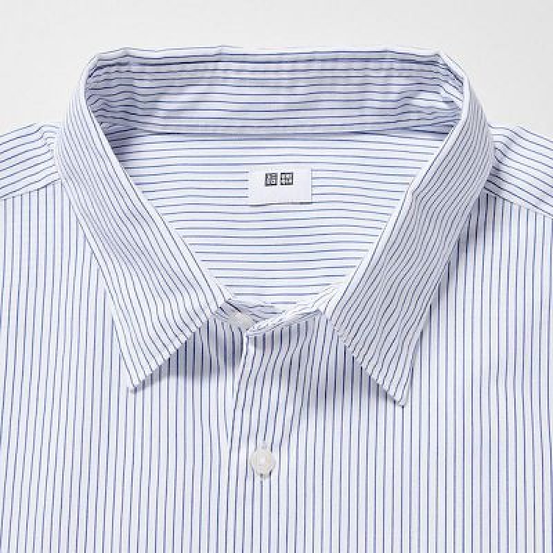 Camisas Uniqlo Extra Fine Cotton Broadcloth Long-Sleeve Hombre Blancas | 41692_PE