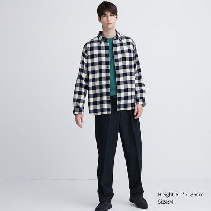 Camisas Uniqlo Flannel Checked Long-Sleeve Hombre Amarillo | 435790_PE