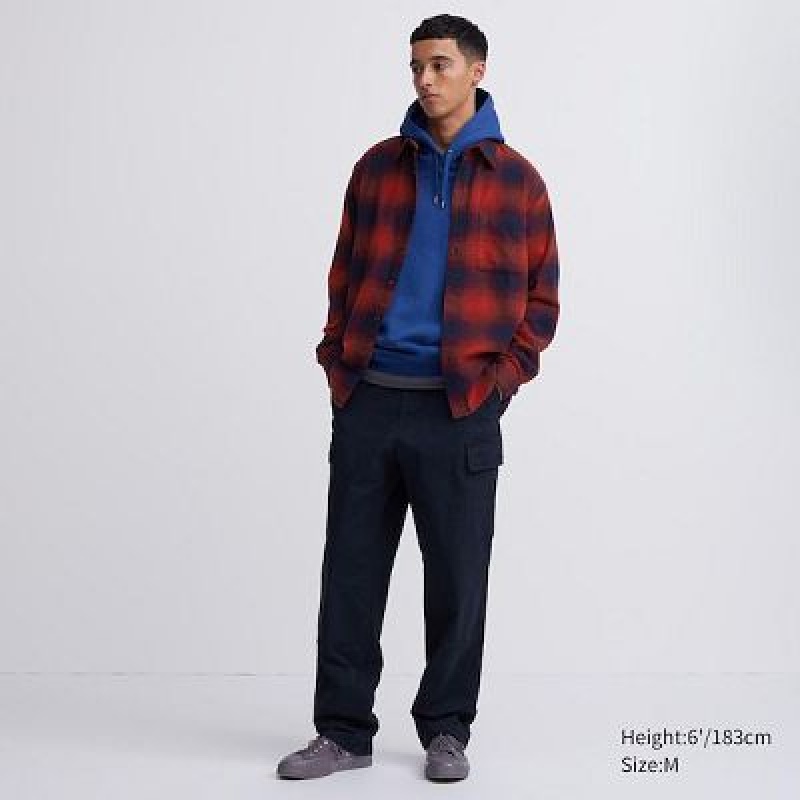 Camisas Uniqlo Flannel Checked Long-Sleeve Hombre Negras | 419672_PE