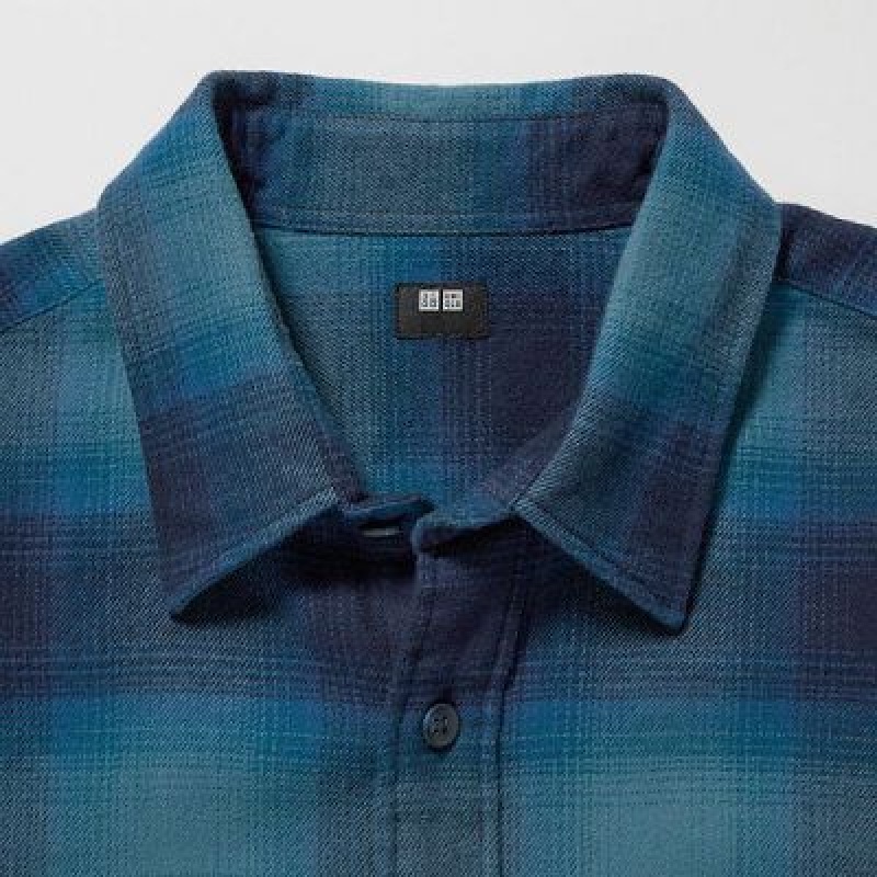 Camisas Uniqlo Flannel Checked Long-Sleeve Hombre Negras | 419672_PE