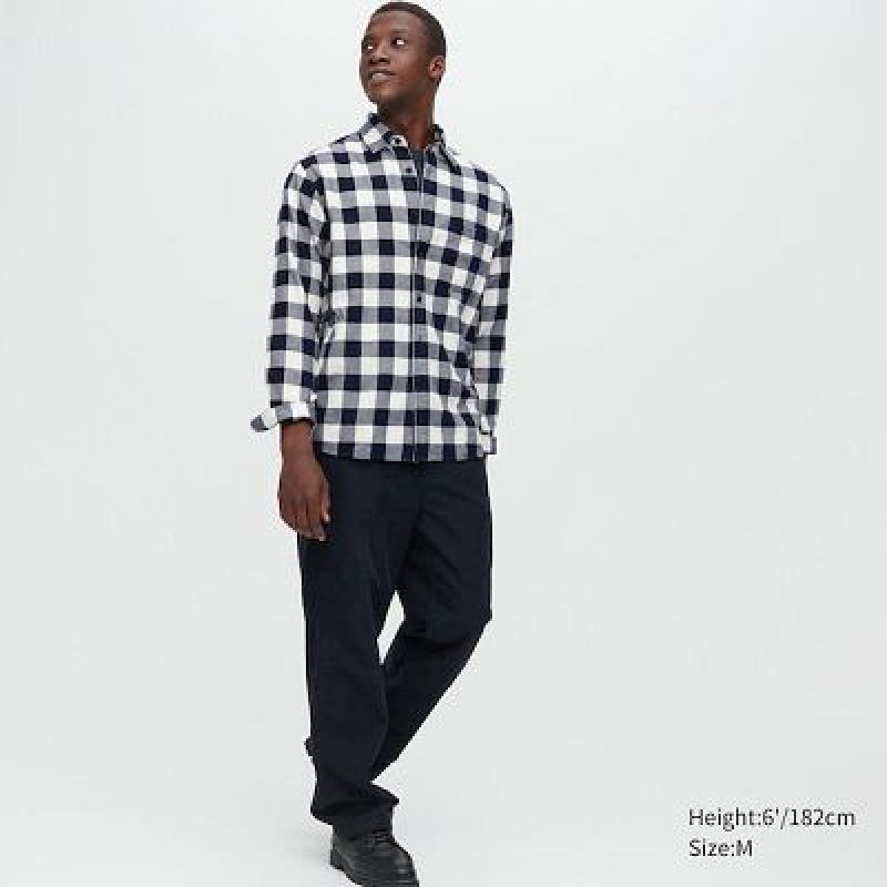 Camisas Uniqlo Flannel Checked Long-Sleeve Hombre Verde | 372945_PE