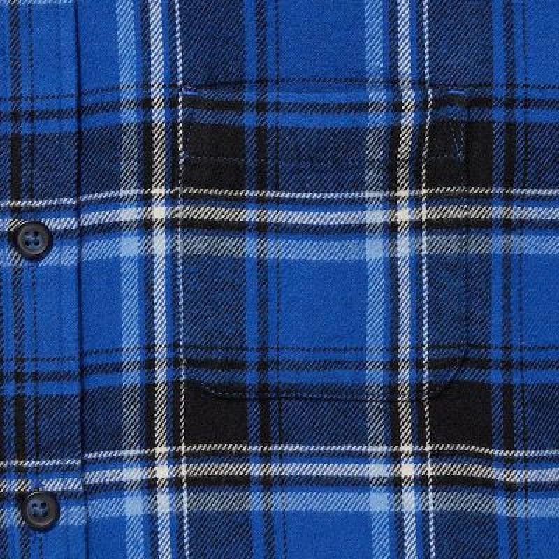 Camisas Uniqlo Flannel Checked Long-Sleeve Niños Azules | 549627_PE