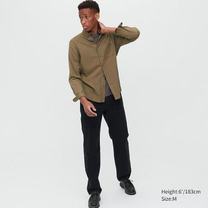 Camisas Uniqlo Flannel Long-Sleeve Hombre Blancas | 867140_PE