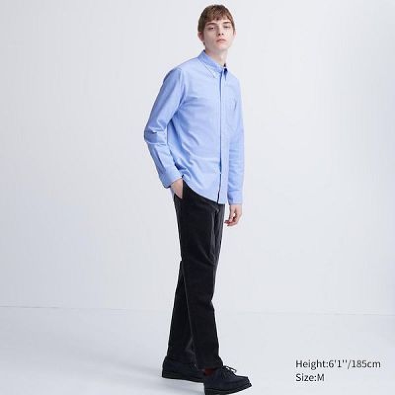 Camisas Uniqlo Oxford Slim-Fit Long-Sleeve Hombre Azul Marino | 253469_PE