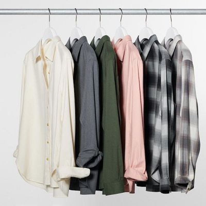 Camisas Uniqlo Soft Brushed Checked Long-Sleeve Mujer Marrones | 274685_PE