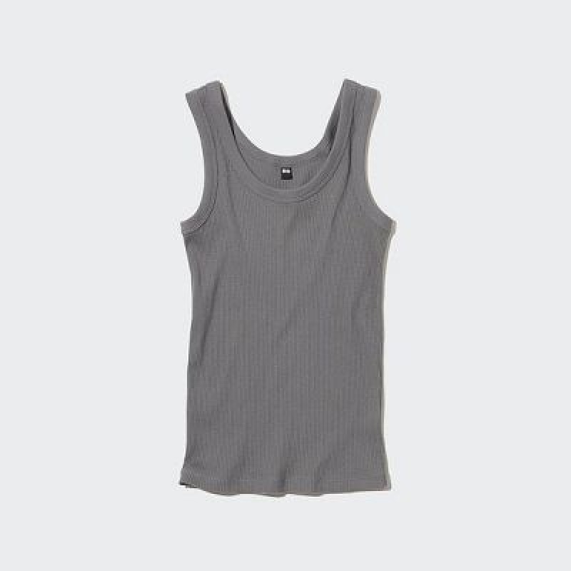 Camiseta Tirantes Uniqlo Acanalado Mujer Azules | 803714_PE