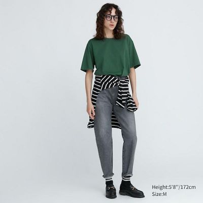 Camiseta Uniqlo AIRism Cotton Crew Neck Hombre Verde | 921045_PE