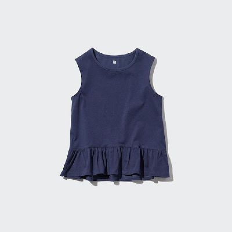 Camiseta Uniqlo AIRism Cotton Frill Sleeveless Niños Rosas | 971402_PE