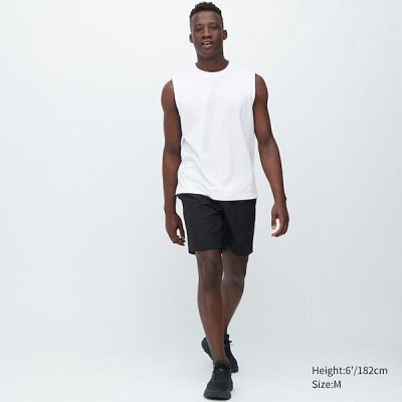 Camiseta Uniqlo AIRism Cotton Sleeveless Hombre Negras | 810563_PE