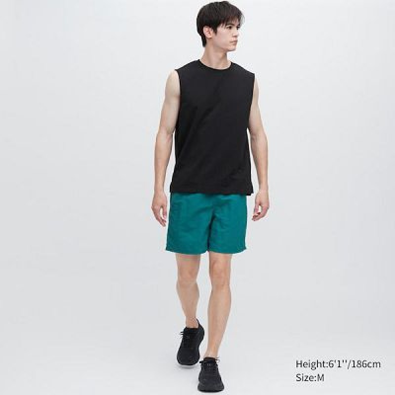 Camiseta Uniqlo AIRism Cotton Sleeveless Hombre Negras | 810563_PE