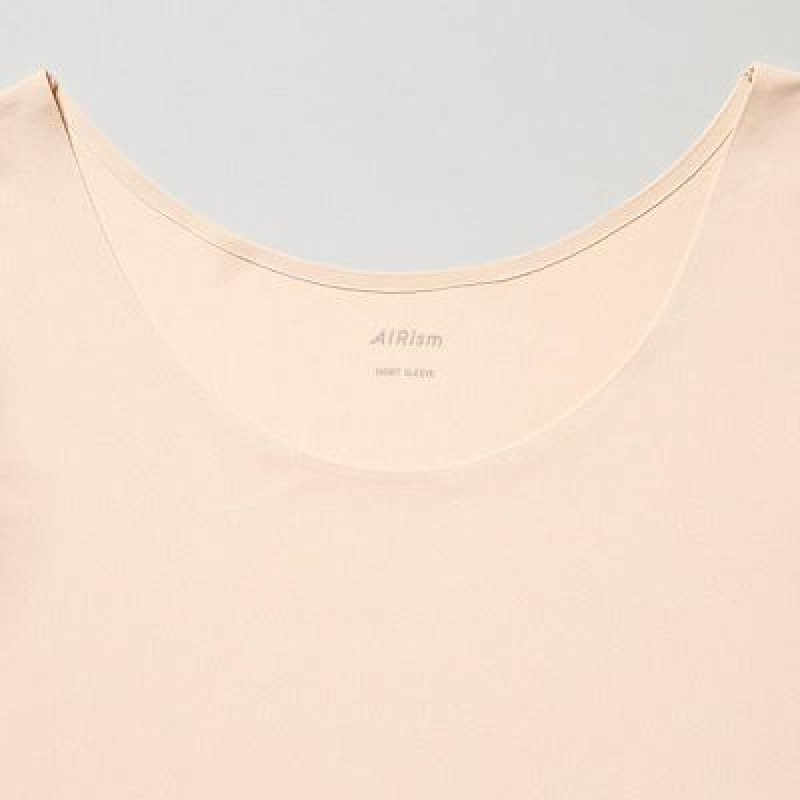 Camiseta Uniqlo AIRism Scoop Neck Short-Sleeve Mujer Blancas | 604298_PE